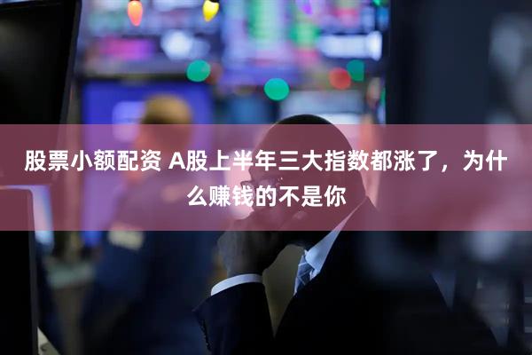 股票小额配资 A股上半年三大指数都涨了，为什么赚钱的不是你